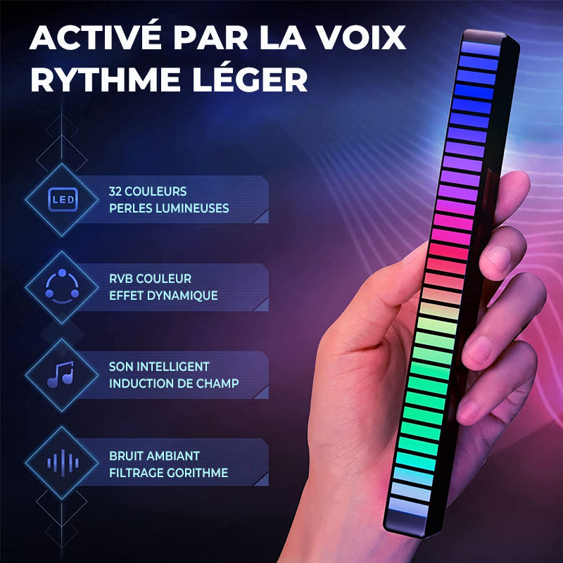 Barre lumineuse RVB activée par le son sans fil