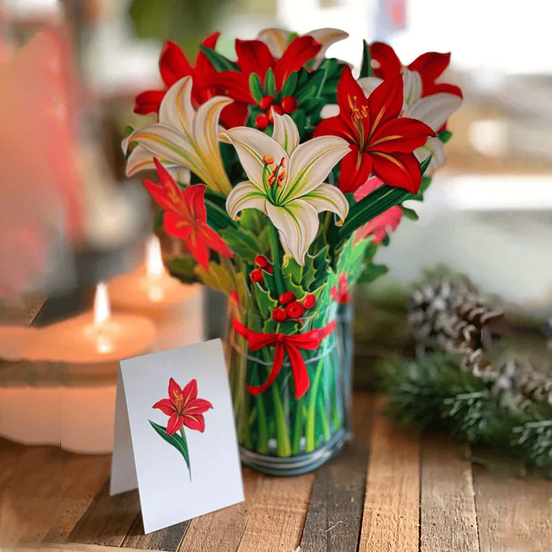 Carte de bouquet de papier 3D, Cartes de voeux de fleurs pop-up - 💐pour la fête des mères