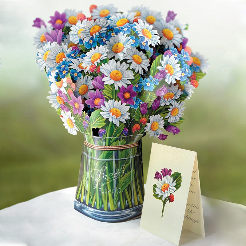 Carte de bouquet de papier 3D, Cartes de voeux de fleurs pop-up - 💐pour la fête des mères