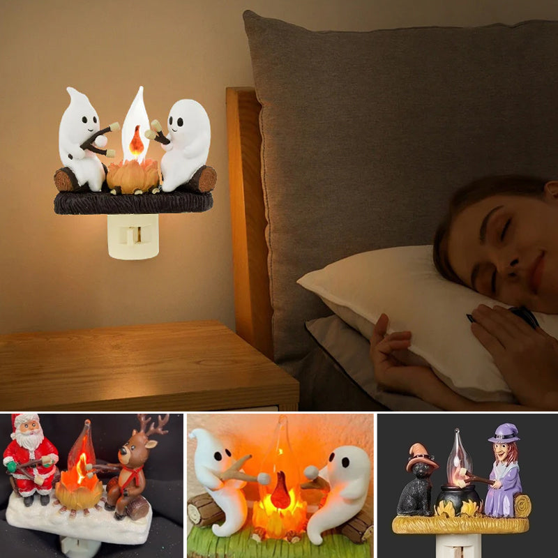 Lampe de nuit Halloween Spooky Bonfire