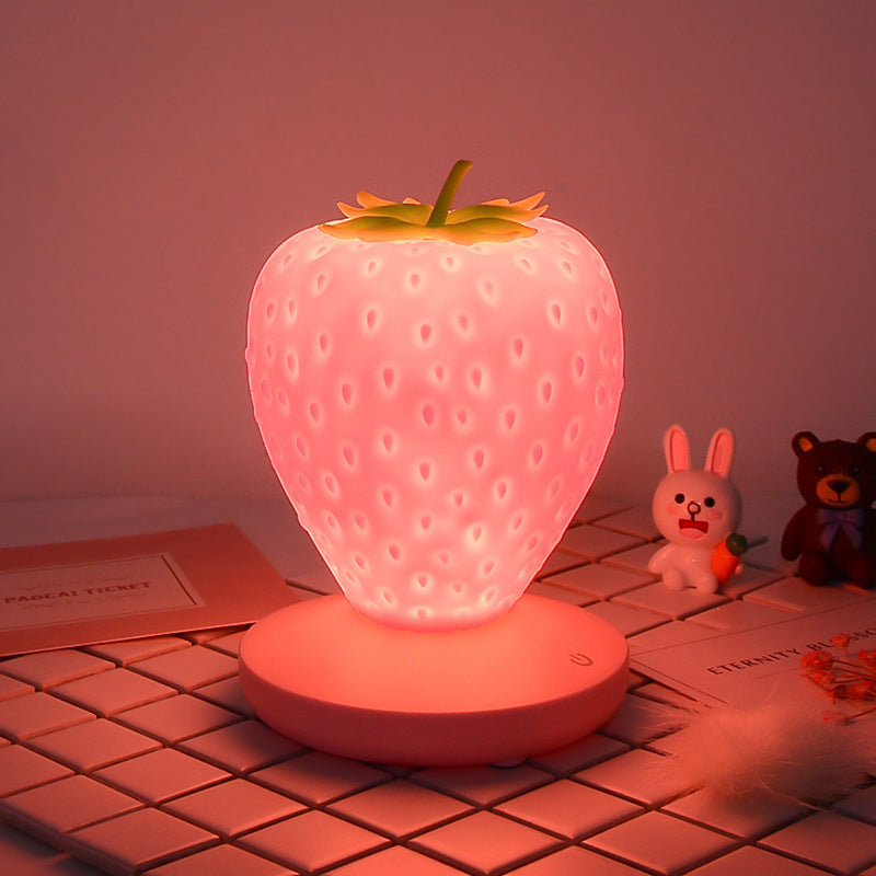 Lampe de Table en Silicone Souple Veilleuse Fraise