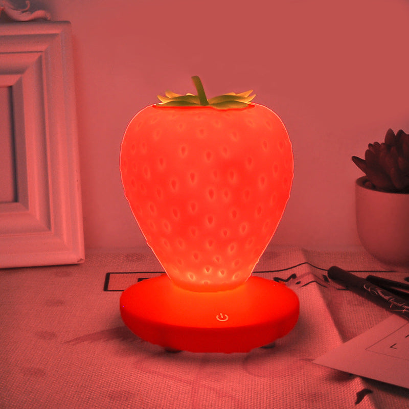 Lampe de Table en Silicone Souple Veilleuse Fraise