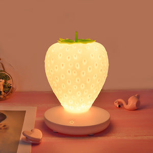 Lampe de Table en Silicone Souple Veilleuse Fraise