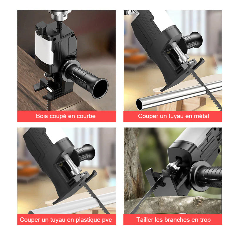 Adaptateur de perceuse électrique à scie alternative