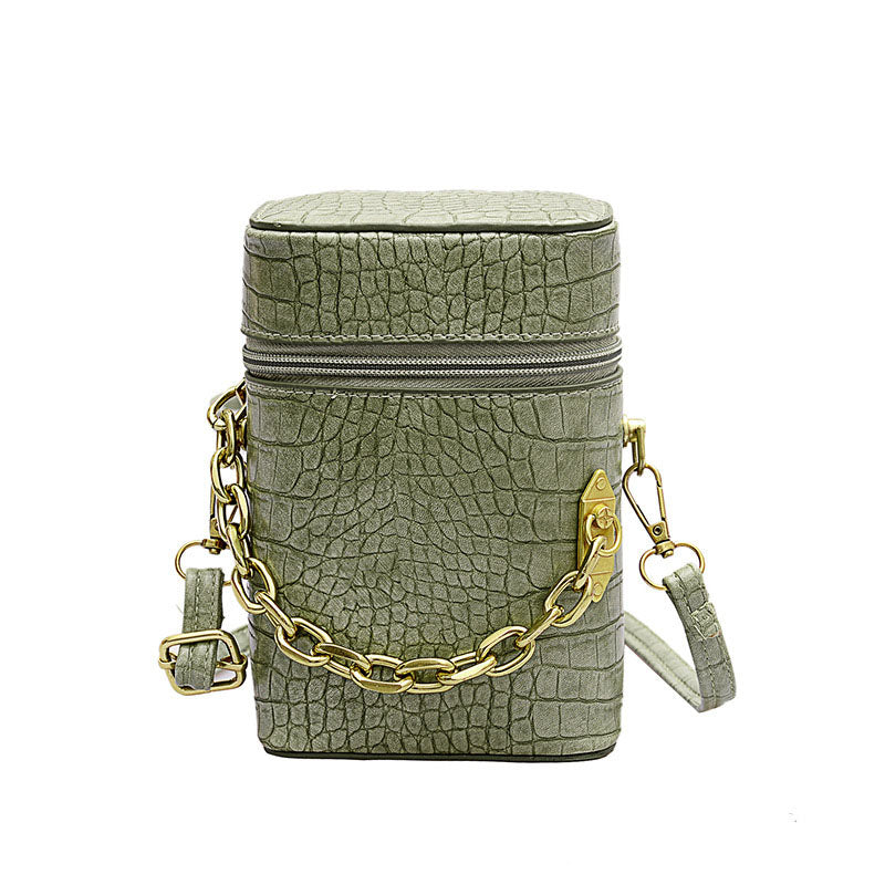 Petit Sac à Bandoulière Chaîne en Motif de Crocodile - ciaovie