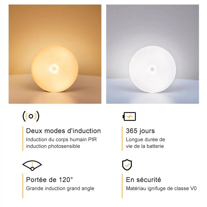 Veilleuse à LED à Induction Humaine Intelligente