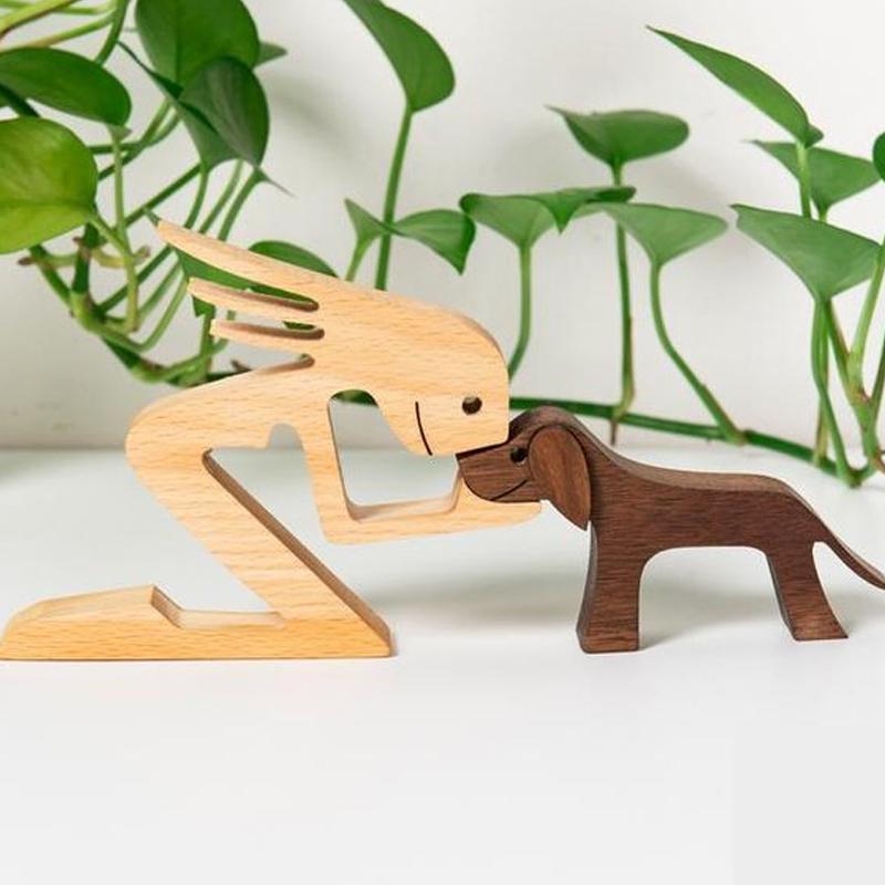 Amoureux des Animaux - Ornements de Table de Sculpture en bois