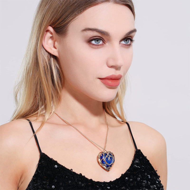 Collier et boucles d'oreilles en cristal de cœur creux