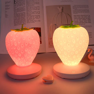 Lampe de Table en Silicone Souple Veilleuse Fraise