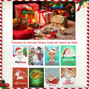 Ciaovie™ Peinture de Diamant Strass Carte de Voeux de Noël (8 CARTES) - ciaovie