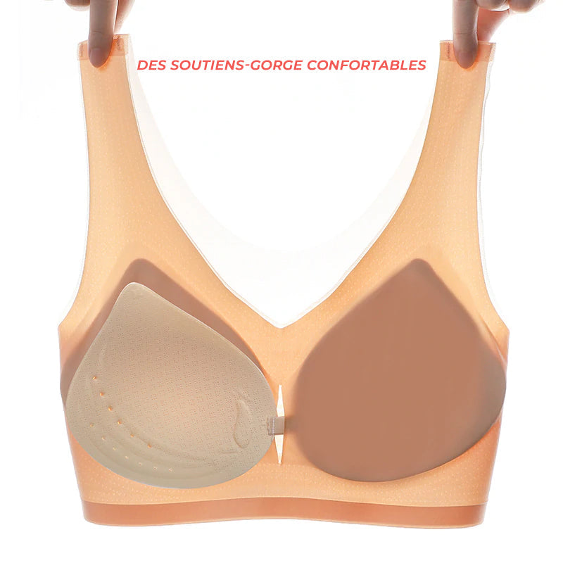 Soutien-gorge confort en soie glacée ultra-mince grande taille pour femmes