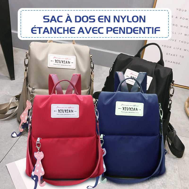 Sac à Dos en Nylon Étanche avec Pendentif - ciaovie