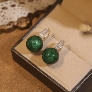 Boucles D'oreilles en Perles D'émeraude