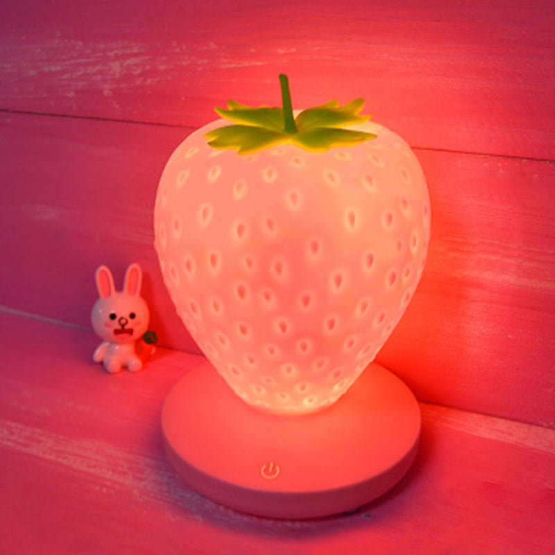 Lampe de Table en Silicone Souple Veilleuse Fraise