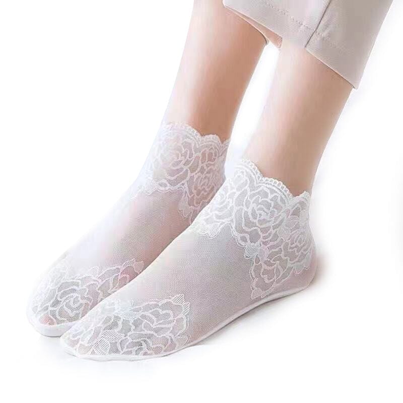 Chaussettes d'été en dentelle fine