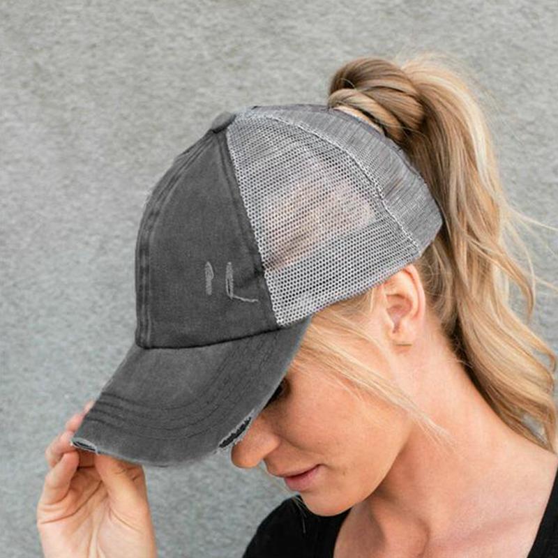 2020 Nouvelle Casquette en Maille Croisée pour Cheveux en Queue de Cheval