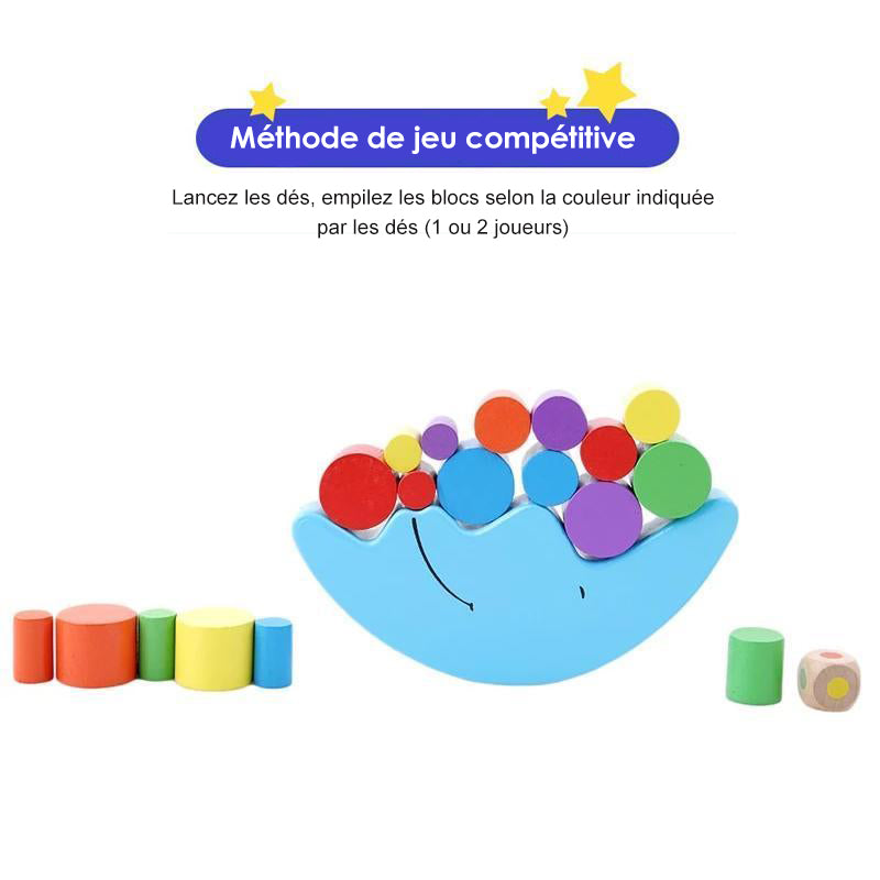 Blocs d'Équilibre Lunaire, Jeu de Reconnaissance des Couleurs pour Enfants