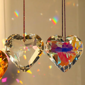 Artisanat suspendu de prisme de Suncatcher de coeur