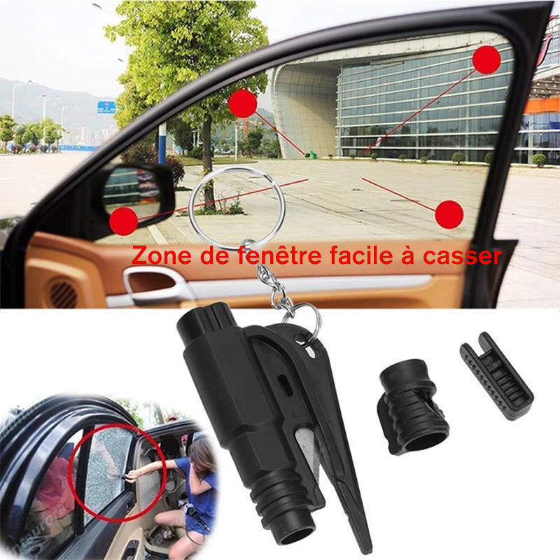 3 en 1 Porte-clés de Marteau de Secours