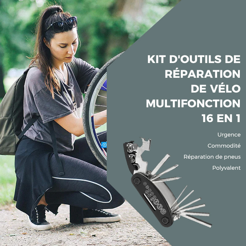 Kit d'outils de vélo multifonctions 16 en 1