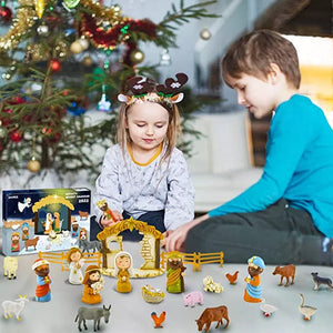 Ensemble de Crèche de Noël 24 Jours