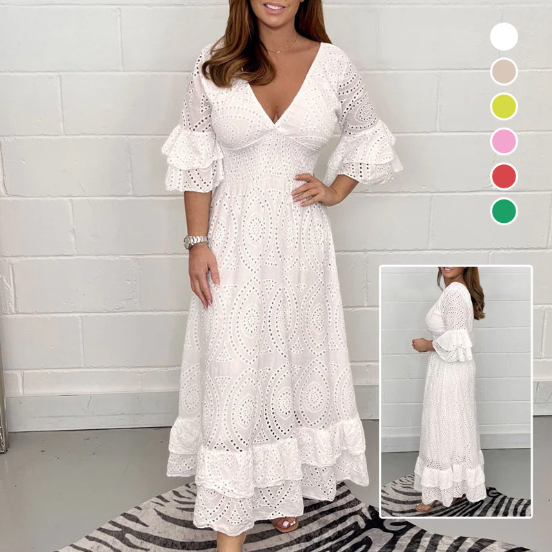 🎉Spécial été🎉Robe brodée ample à taille haute