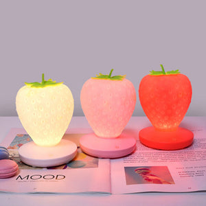 Lampe de Table en Silicone Souple Veilleuse Fraise