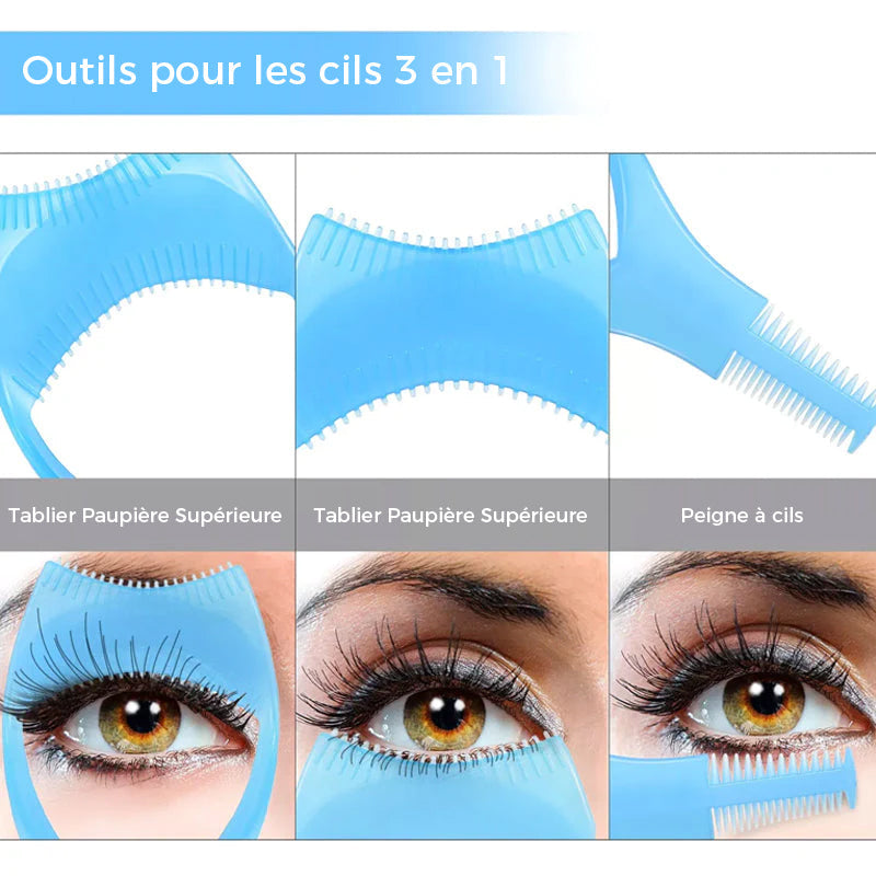 3 en 1 cils outils mascara bouclier applicateur garde