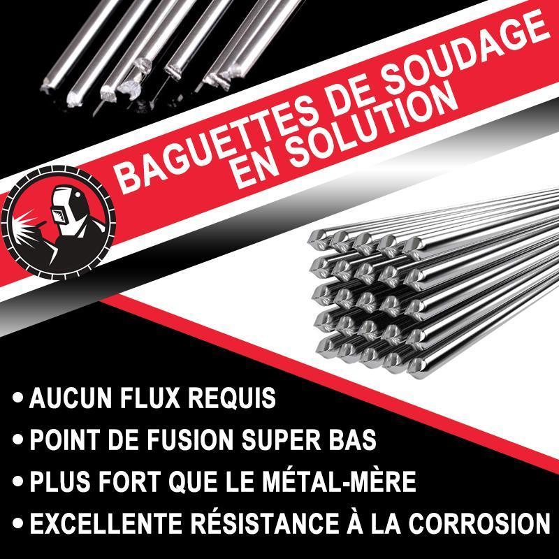 Baguettes fourrées par soudage par solution