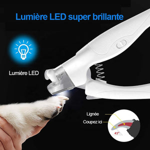 Coupe-ongles professionnel à LED pour animaux de compagnie