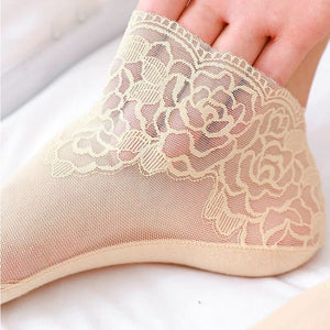 Chaussettes d'été en dentelle fine