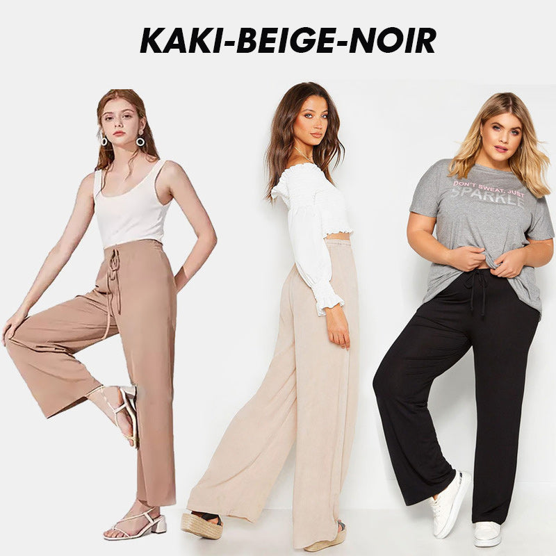 Pantalon Large en Soie Glacée pour Femme