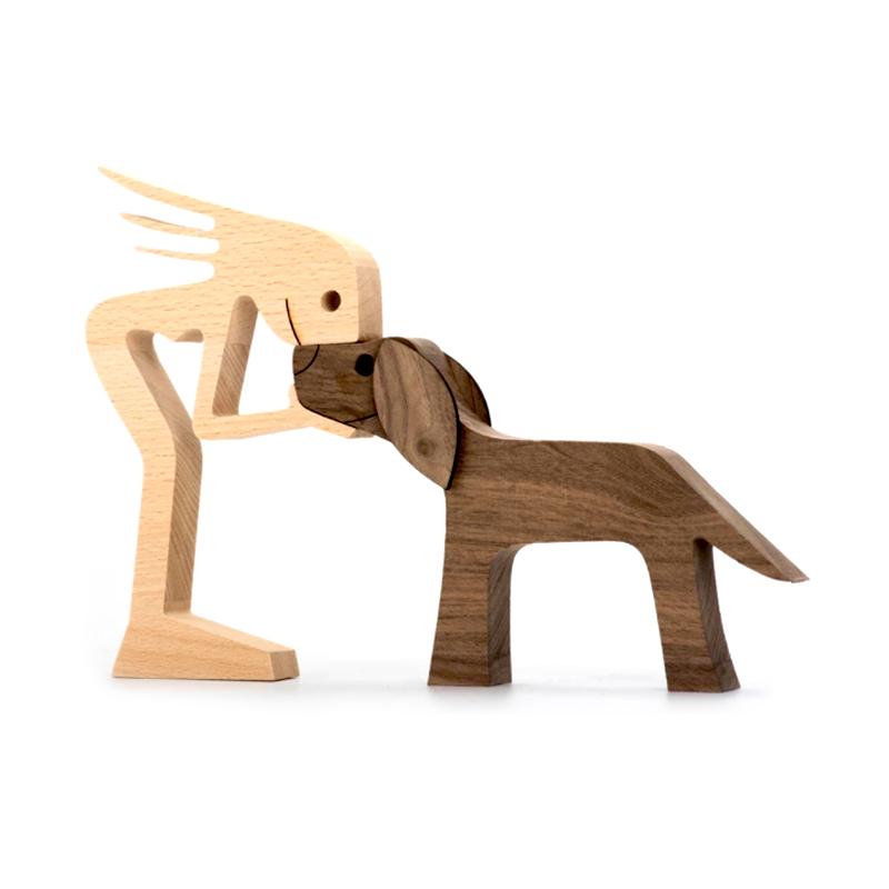 Amoureux des Animaux - Ornements de Table de Sculpture en bois