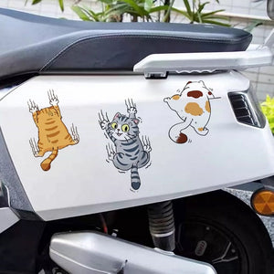 Autocollants de voiture de décalcomanie de dessin animé de chat mignon, 3 pcs