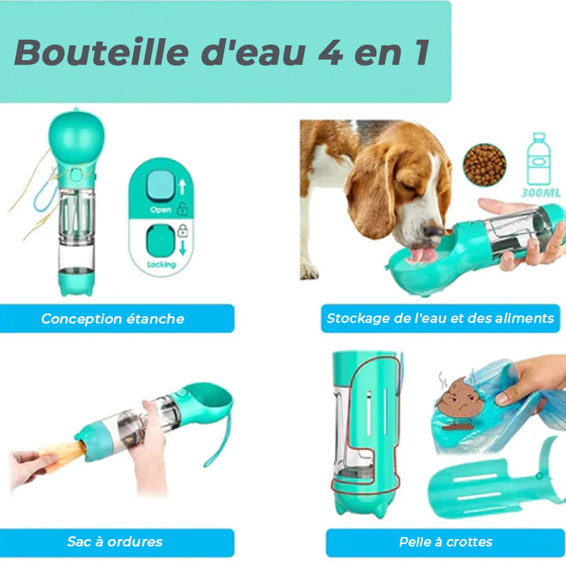 Biberon multifonctionnel pour chien 4 en 1