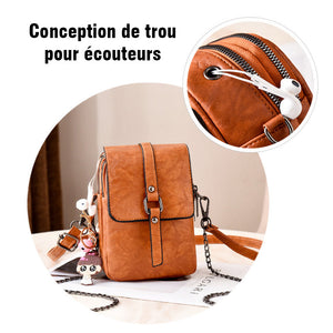 Sac à Bandoulière Carré en PU pour Téléphone Portable - ciaovie