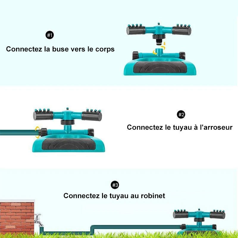 Arroseur Automatique pour Gazon Rotatif à 360° - ciaovie