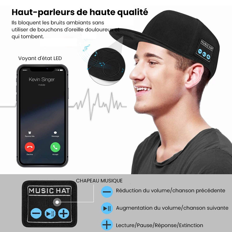 Chapeau de Casque Bluetooth de Musique