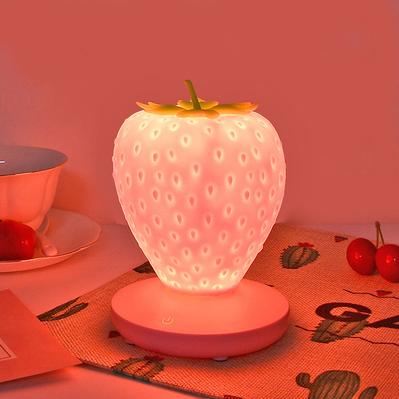 Lampe de Table en Silicone Souple Veilleuse Fraise