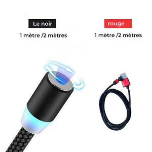 Câble de charge magnétique à 360 ° de conception 3-en-1