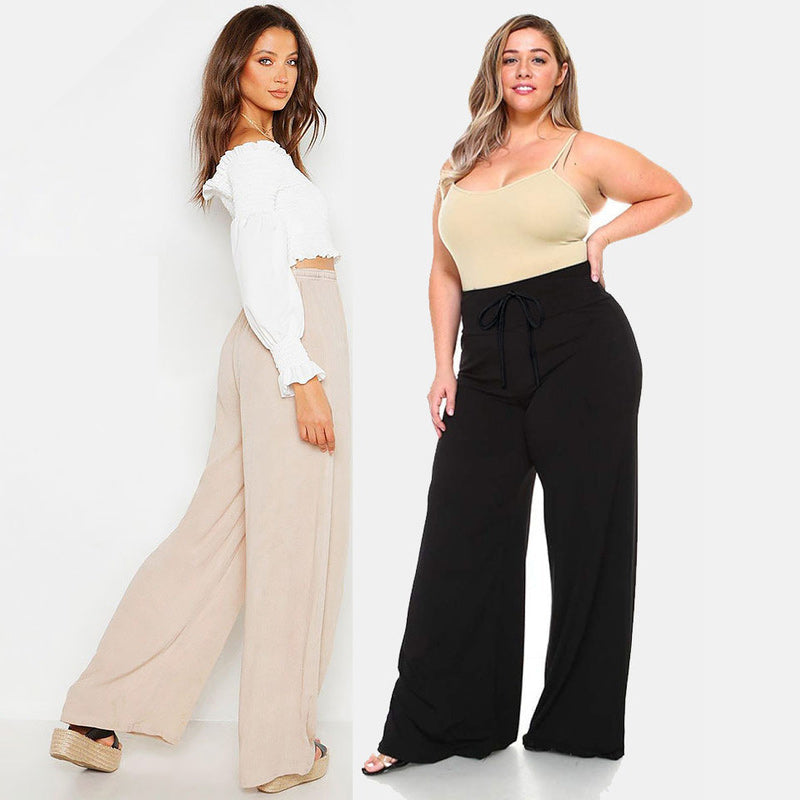 Pantalon Large en Soie Glacée pour Femme