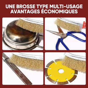 Brosse de dérouillage en fil d'acier en forme de couteau