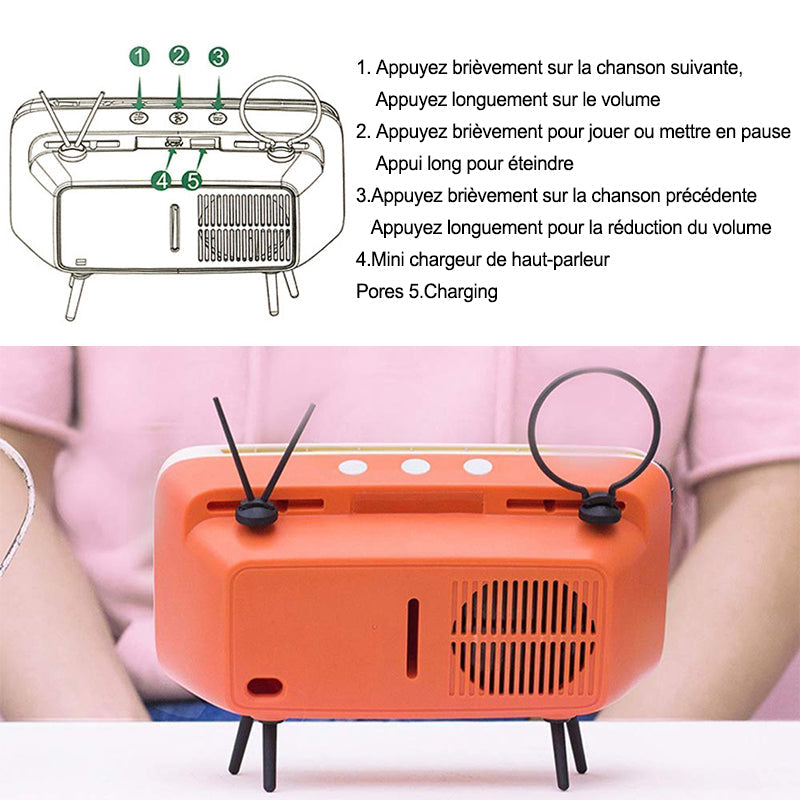 Téléphone Mobile Haut-Parleur Rétro Tv Bluetooth - ciaovie