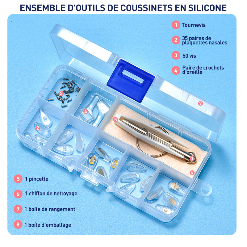 Ensemble de Coussinets de Nez en Silicone des Lunettes