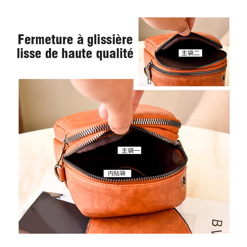 Sac à Bandoulière Carré en PU pour Téléphone Portable - ciaovie