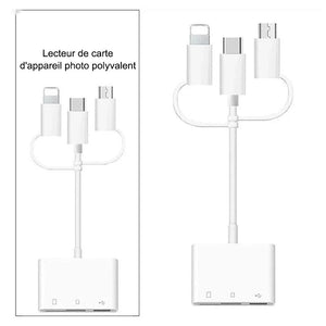 3-en-1 SD TF USB Lecteur de Carte OTG Adaptateur