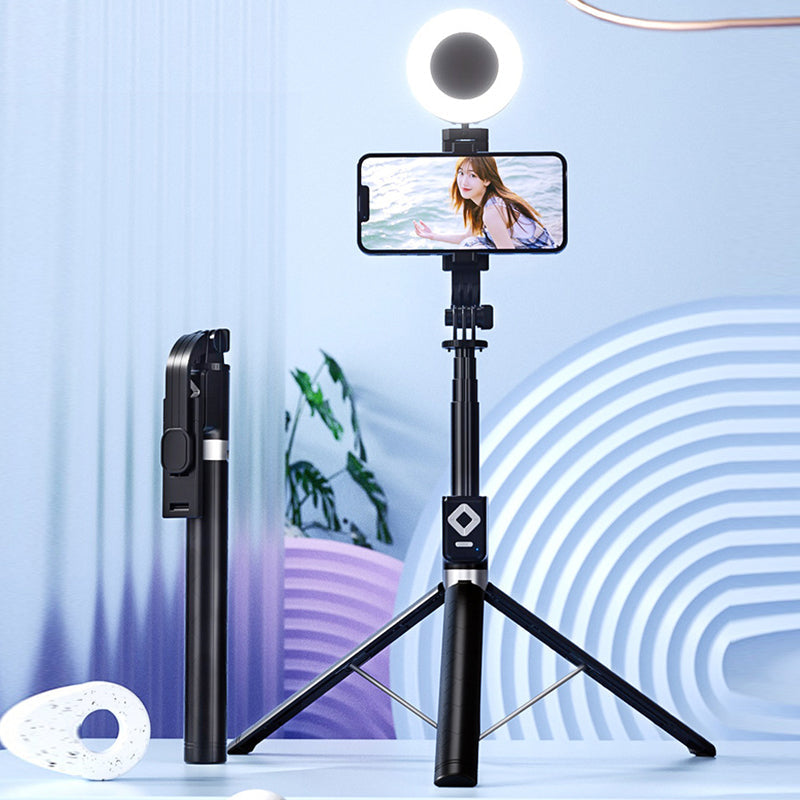 Perche à selfie avec lumière d'appoint LED