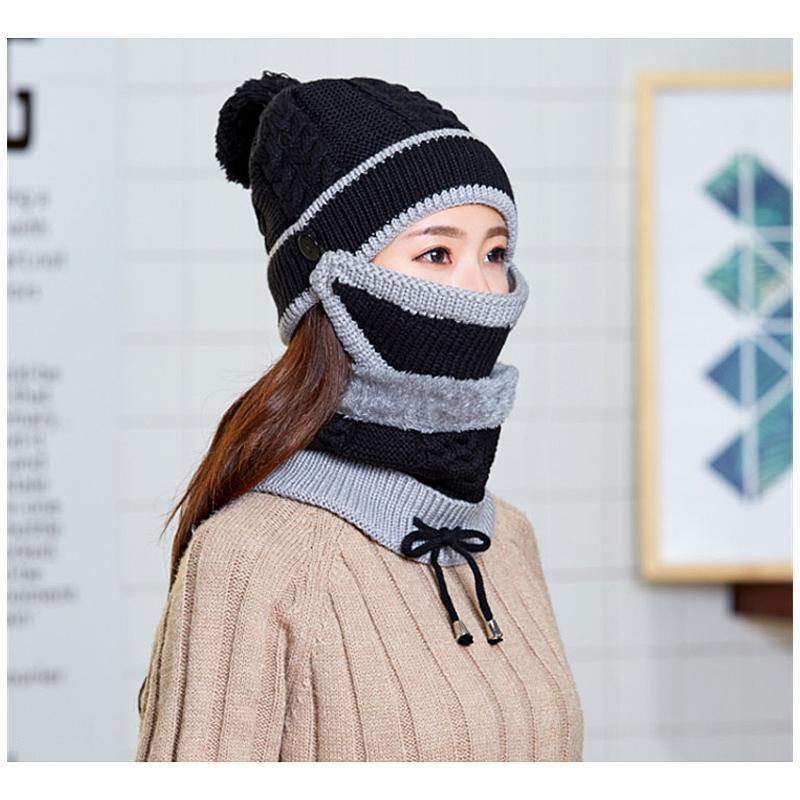 Kit de Bonnet et de Écharpe d'Hiver pour Femmes