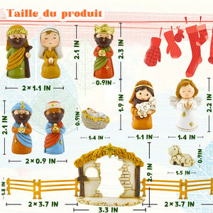 Ensemble de Crèche de Noël 24 Jours