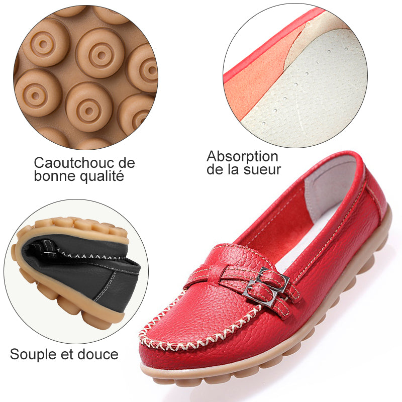 Ciaovie Mocassin Femme en Cuir, Chaussures Femme en Cuir Confortables - ciaovie